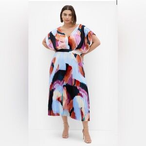 City Chic Plus Size Henly Print Midi Dress Size 22